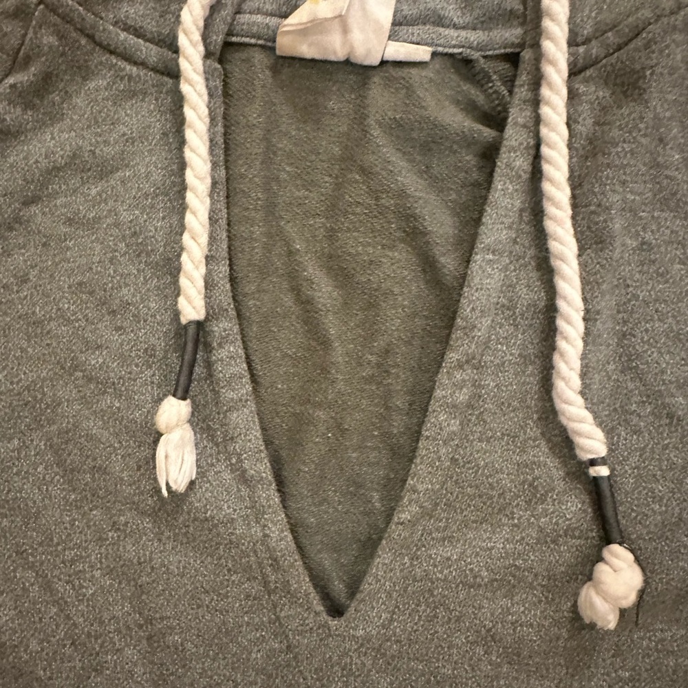 Roxy Y2K Beachy Olive Green Hoodie Rope Drawstring Surf Style - Picture 4 of 5